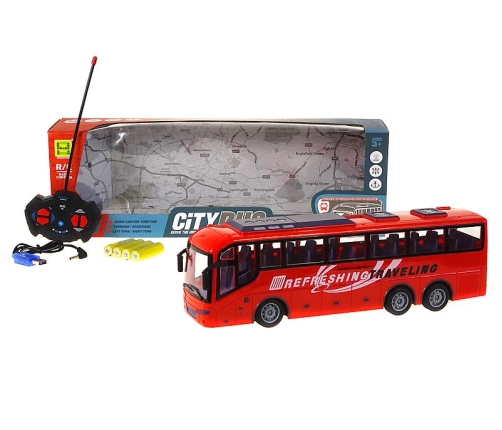 Радиоуправляемый автобус (4 функции, свет) аккум. USB зарядка  32 cm 563407