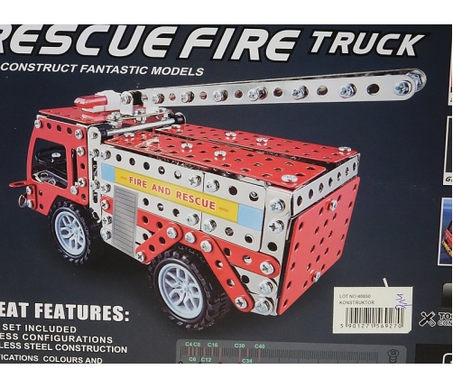Металлический конструктор Пожарная машина 292 дет.