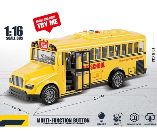 Автобусс со звуком и светом, инерцией, открыв. двери 28 cm 585614