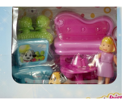 Leļļu māja ar skaņu un gaismu 18 detaļas 56 cm 589643