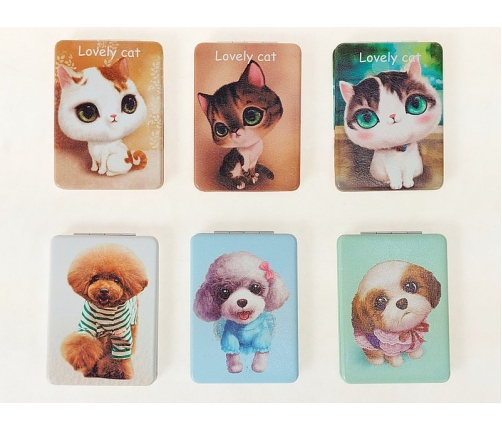 Зеркало Котик или собака разные 8,5x6 cm 591431