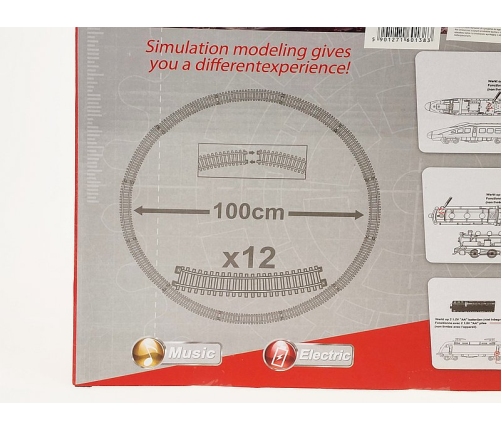 Dzelzceļ&scaron; ar pasažieru vagoniem (gaisma, skaņa) Diam.100 cm 601383