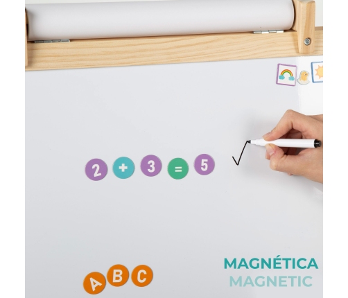 Koka tāfele rakstīšanai marķieris, krītu 59x93 cm 3+ CB33048