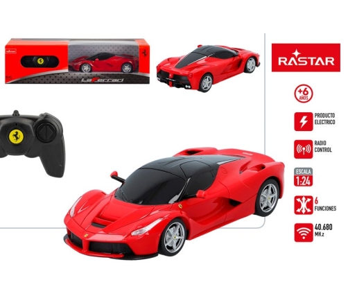 Radiovadāmā mašīna Ferrari Laferari 1:24 6 virz. , baterijas, 6+ CB41153