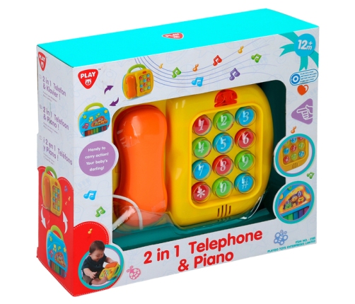 Muzikāla rotaļlieta klavieres un tālrunis ar skaņām un gaismiņam no 12 men. CB42006