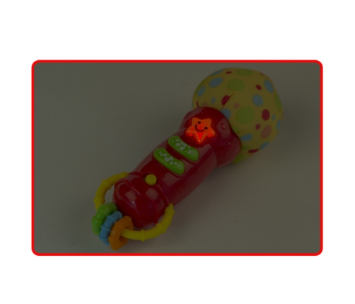 Muzikālais mikrofons ar skaņām un gaismu + grabulis 17 cm no 3 men. CB44232