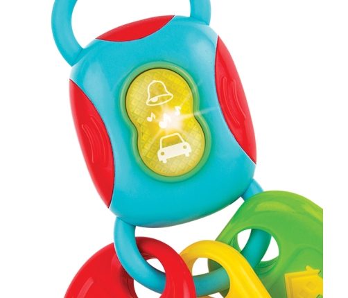 Muzikāla attīsto&scaron;a rotaļlieta Ma&scaron;īnas pults ar atslēgām ar gaismu un skaņu no 0 men. CB44716