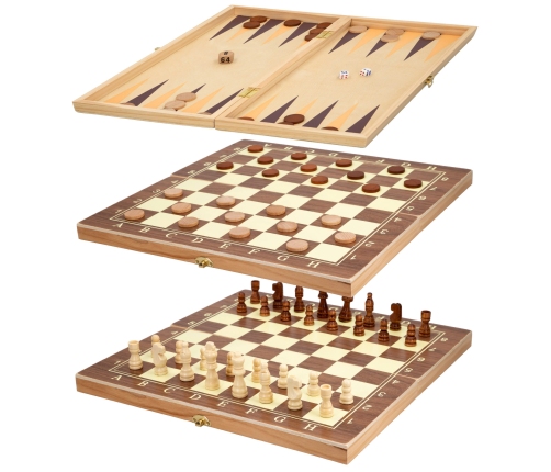 Galdā spēle 3in1 Šahs Dambrete Nardi CB45593