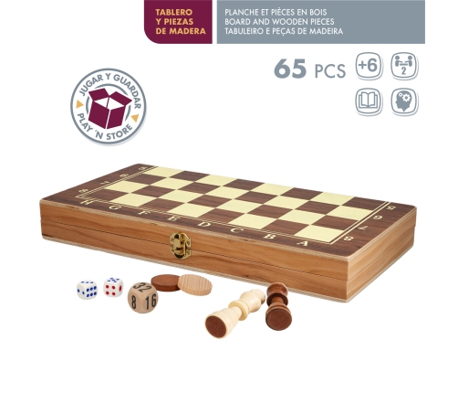 Galdā spēle 3in1 Šahs Dambrete Nardi CB45593