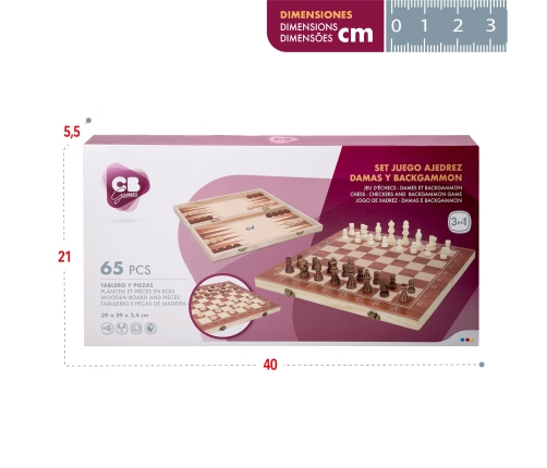 Galdā spēle 3in1 Šahs Dambrete Nardi CB45593