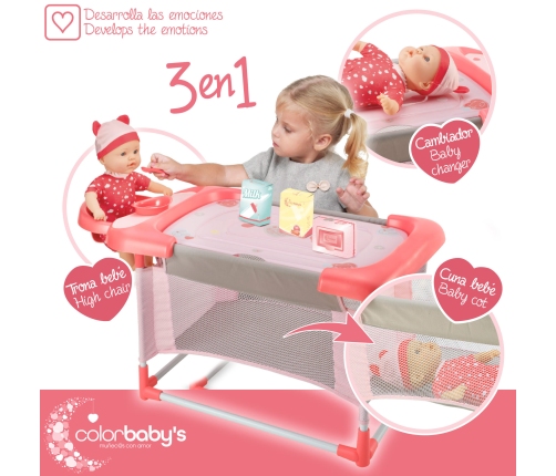 Кроватка для кукол 32 cm 3in1 CB46533