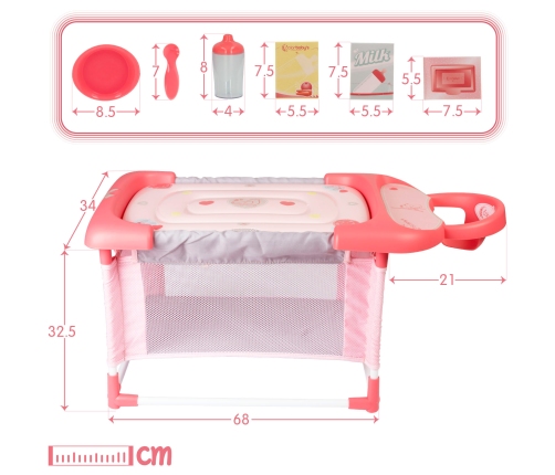 Кроватка для кукол 32 cm 3in1 CB46533