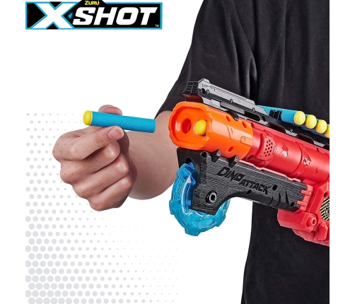 Пистолет с 24 порол. пулями, 6 яиц X-Shot Dino Attack ZURU CB46560