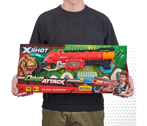 Пистолет с 24 порол. пулями, 6 яиц X-Shot Dino Attack ZURU CB46560