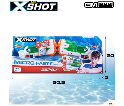 Водный пистолет комплект 2 шт.  X-Shot Micro Fast-Fill 27 cm 5+ CB46673