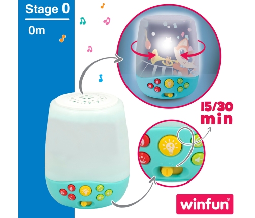 Karuselis muzikālais uz baterijām ar nākts lampiņu bērnu gultiņai no 0 men CB46702