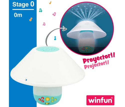 Karuselis muzikālais uz baterijām ar nākts lampiņu bērnu gultiņai no 0 men CB46702