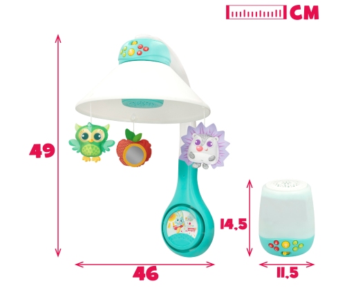 Karuselis muzikālais uz baterijām ar nākts lampiņu bērnu gultiņai no 0 men CB46702