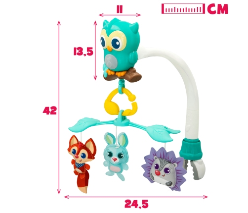 Muzikālais karuselis gultiņai 3in1 CB46704