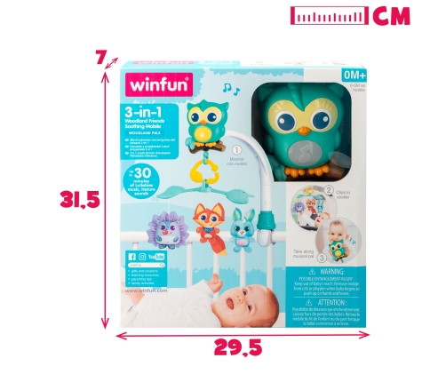 Muzikālais karuselis gultiņai 3in1 CB46704