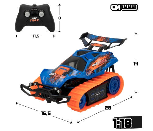 Radiovadāmā mašīna ar kāpurķēžu riteņiem Dirt Trax 6 virz. , USB 28 cm 6+ CB46802