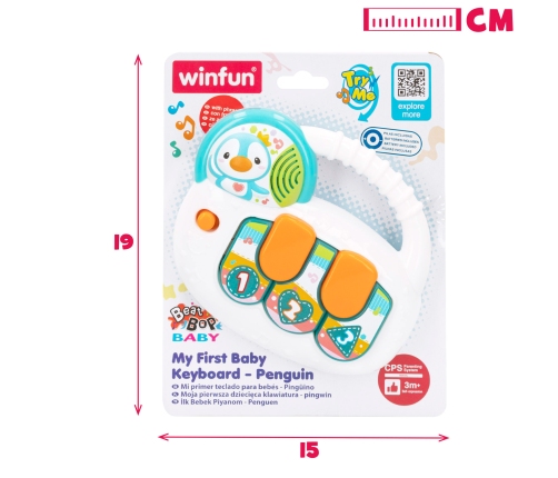 Muzikāla attīsto&scaron;a rotaļlieta Pingvīns ar gaismu un skaņu (spāņu val.) no 3 men. CB46883