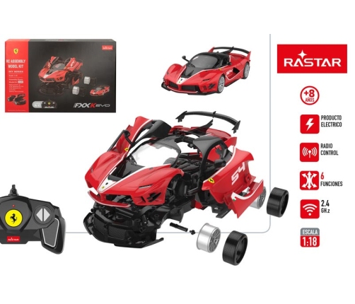 Radiovadāmā mašīna Konstruktors FERRARI FXX red 1:18