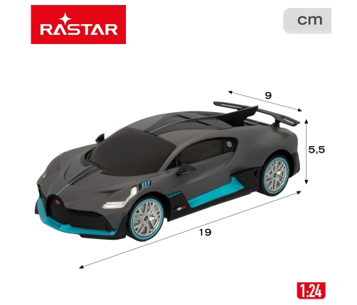 Radiovadāmā mašīna BUGATTI DIVO 1:24 6 virz. , baterijas, 6+ CB46985