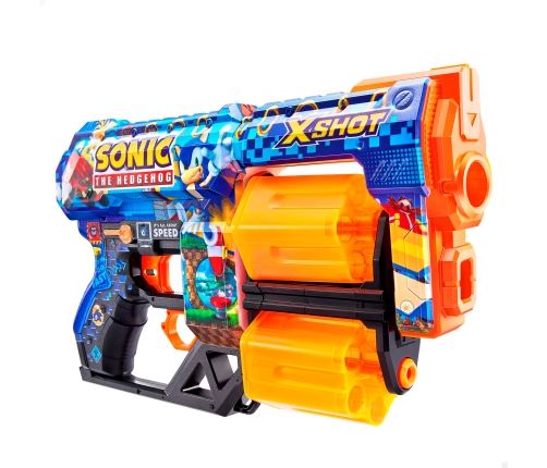 Pistole ar 12 porol. &scaron;autriņam līdz 27 m X-Shot Skins Sonic ZURU 8 g+ CB47133