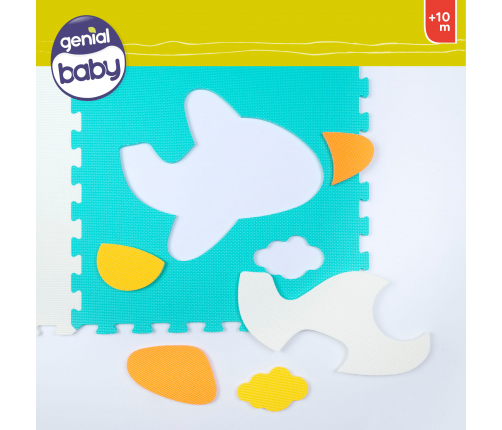 Paklājiņš puzle zīdaiņiem, Transports, 4 dab. (60 x 60 cm katrs), Eva gumija, +10 mēn. CB47156