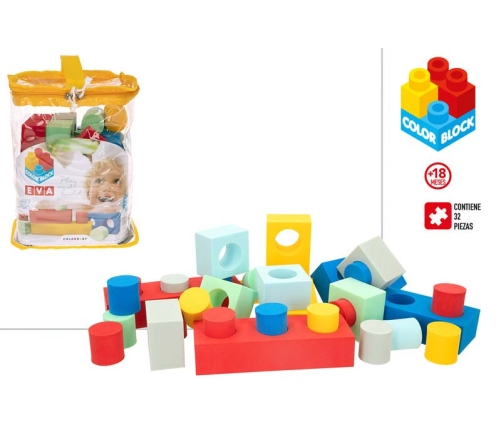 Конструктор из поролоновых элементов 32 эл. 18 м+ CB47201