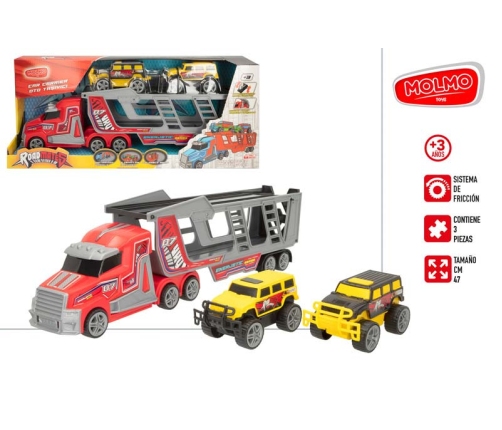 Авто трейлер с машинами, инерция 47 cm CB47277