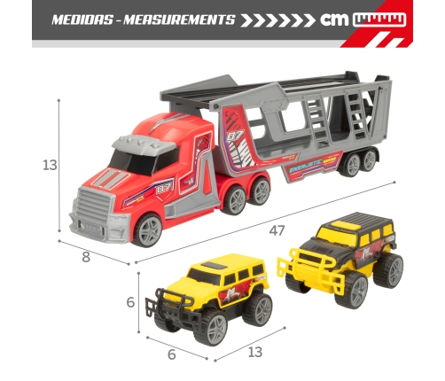 Авто трейлер с машинами, инерция 47 cm CB47277