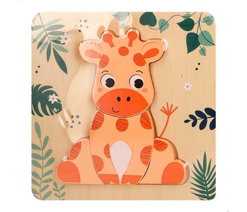 Деревянный пазл Животные 4 деталей 15x15 cm 18 m+ CB47563