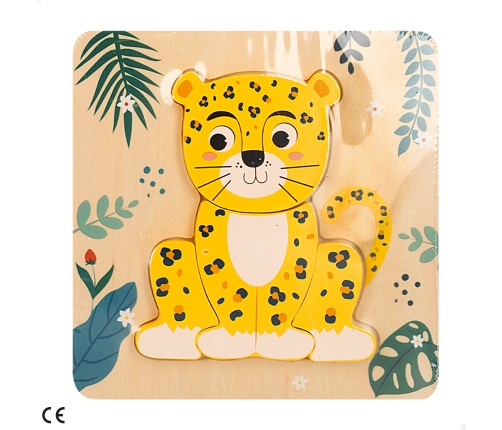 Деревянный пазл Животные 4 деталей 15x15 cm 18 m+ CB47563