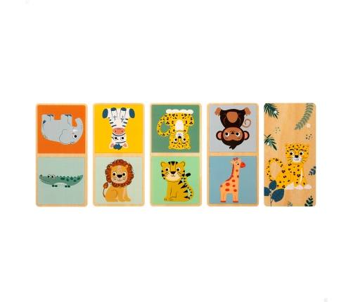 Koka domino 28 elementi ar bildēm Dzīvnieki 24 m+ CB47573
