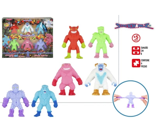 Эластичные фигурки комплект 6 шт. 8 см Stretchapalz Monster Series CB47718