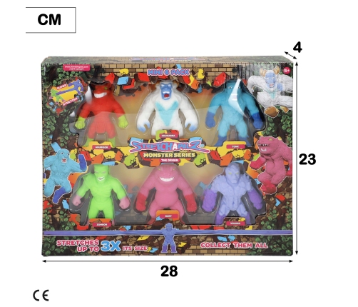 Эластичные фигурки комплект 6 шт. 8 см Stretchapalz Monster Series CB47718