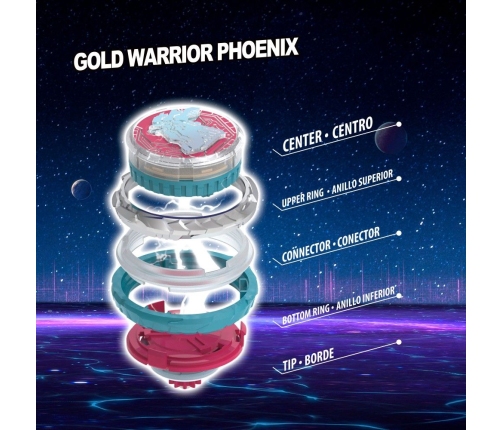 Spēle ar uzvelkamo vilciņu Infinity NADO uzlabotā pakotne ar Gold Warrior Phoenix Kids 5+ CB48089