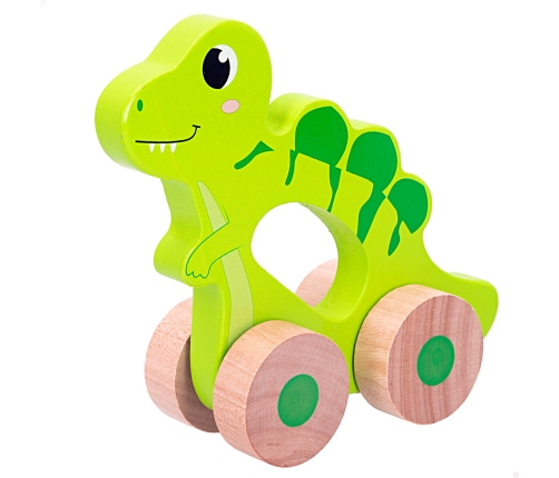 Koka rotaļlieta uz riteņiem Dzīvnieki dažādas  no 24 men. CB49611