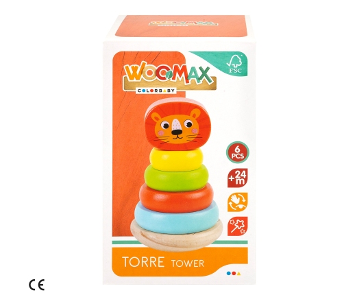 Koka piramīda ar figūrām 9x15 cm 12m+ CB49854