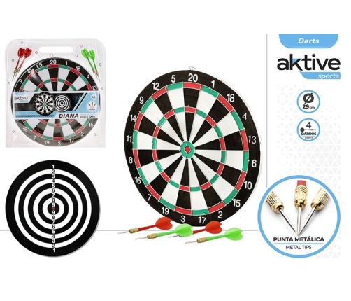 Darts komplekts ar 4 asām &scaron;autriņām &Oslash;29 cm 14+ CB54010