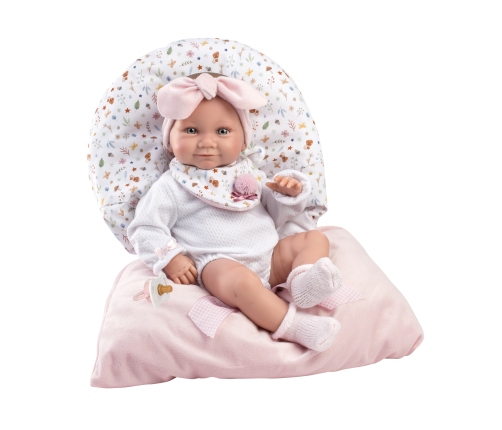Lelle zīdainis Tina meitene ar sedziņu un mānekli (vinila ķermenis) 40 cm Spānija LL73801