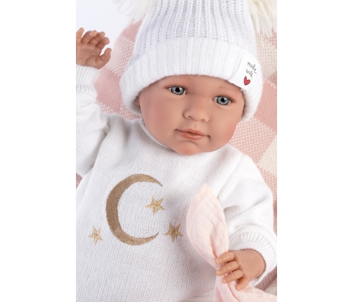 Lelle zīdainis Mimi 42 cm (spilvens, raud, runā, ar mānekli, mīkstais ķermenis) Spānija LL74034