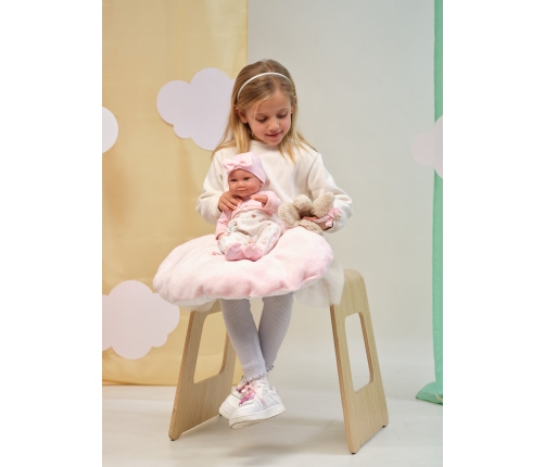 Кукла малышка Ника 40 см на розовой подушке, c соской (виниловое тело) Испания LL73808