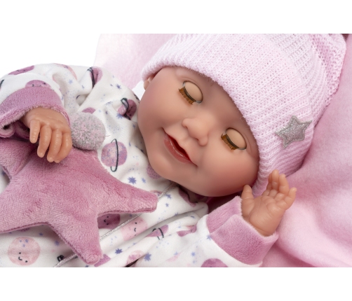 Кукла младенец Хейди 42 см (глаза закрываются, плачет, говорит, с соской, мягкое тело) Испания LL74132