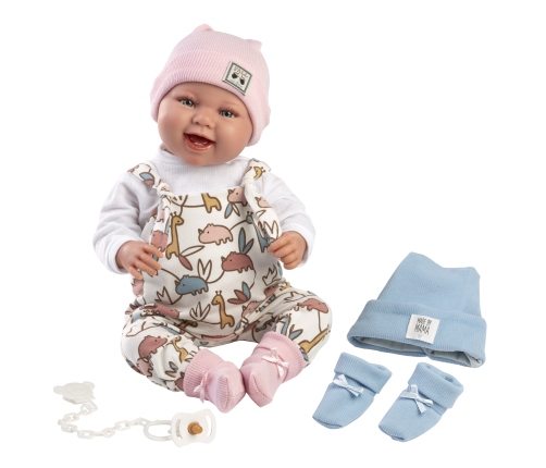 Кукла младенец Тала 44 см (смеется, меняет одежду, говорит, с соской, мягкое тело) Испания LL84481