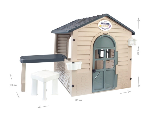 Bērnu dārza māja ar galdu un krēslu 122x175x120,5 cm 13010