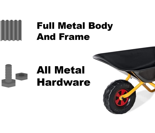 Ķerra metāla rollyMetallschubkarre CAT no 2.5 gadiem 80x38x41 cm 271818 Itālija