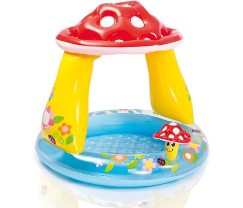 Бассейн детский надувной Мухомор с надувным дном 45 lit. 102х89 cm 57114